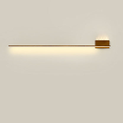 Aluminum Wood Grain Straight Line LED Wall Sconce Lamp
