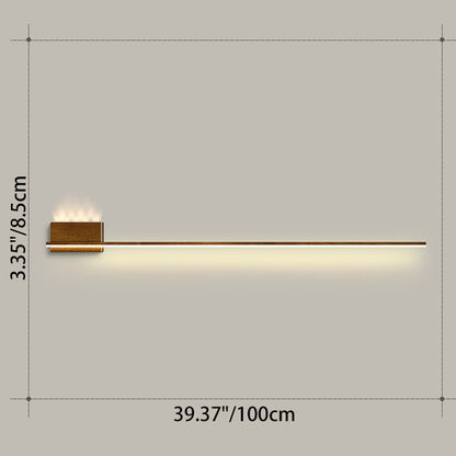 Aluminum Wood Grain Straight Line LED Wall Sconce Lamp
