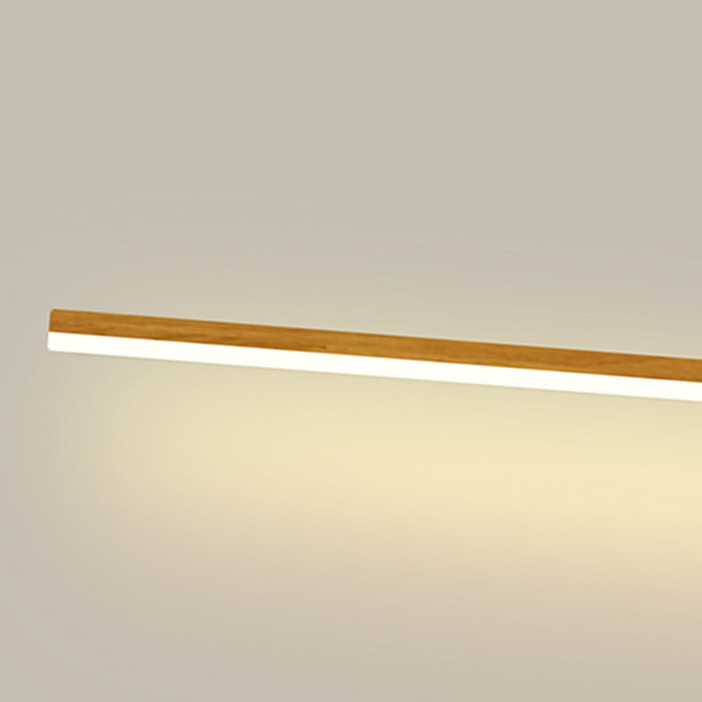 Aluminum Wood Grain Straight Line LED Wall Sconce Lamp