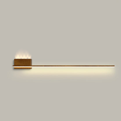 Aluminum Wood Grain Straight Line LED Wall Sconce Lamp