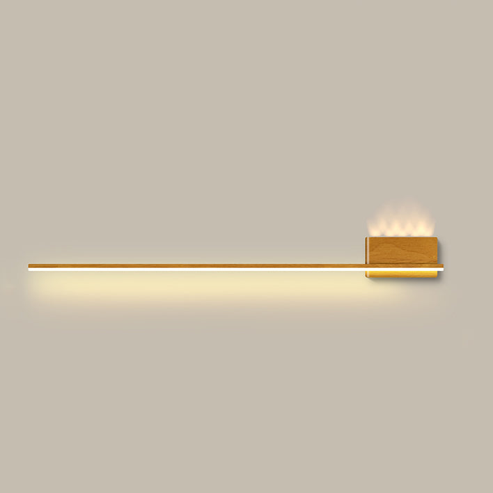 Aluminum Wood Grain Straight Line LED Wall Sconce Lamp