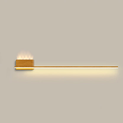 Aluminum Wood Grain Straight Line LED Wall Sconce Lamp