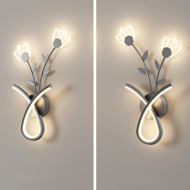 Creative Iron Acrylic Flower Shade LED Wall Sconce Lamp