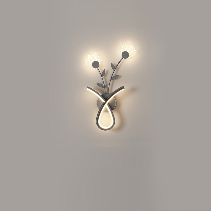 Creative Iron Acrylic Flower Shade LED Wall Sconce Lamp