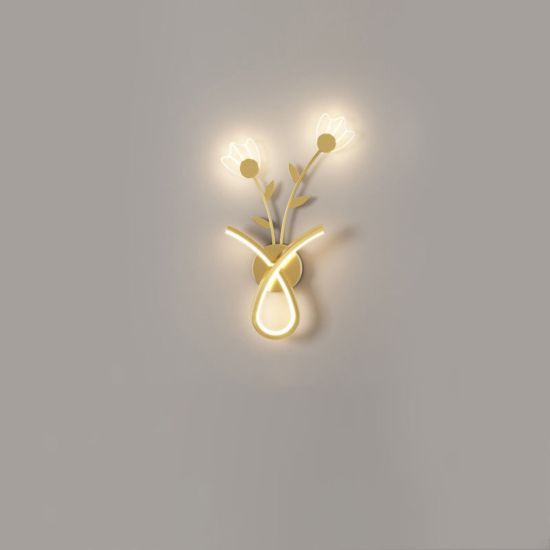 Creative Iron Acrylic Flower Shade LED Wall Sconce Lamp