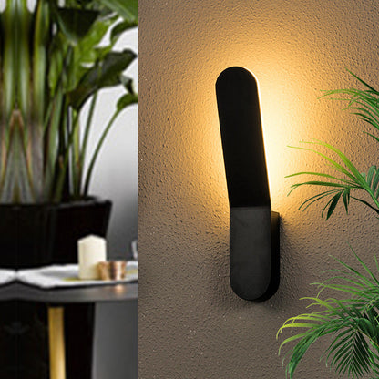 Minimalist Rounded Aluminum Strip LED Wall Sconce Lamp