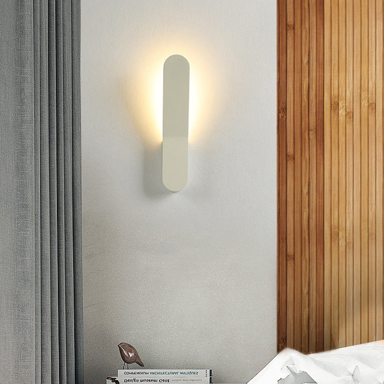 Minimalist Rounded Aluminum Strip LED Wall Sconce Lamp