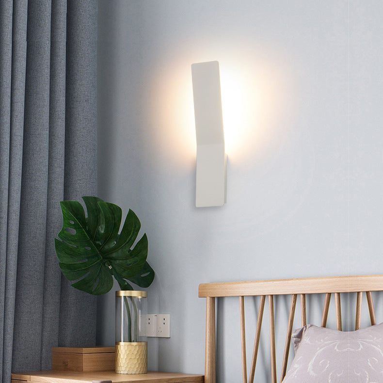 Minimalist Rounded Aluminum Strip LED Wall Sconce Lamp