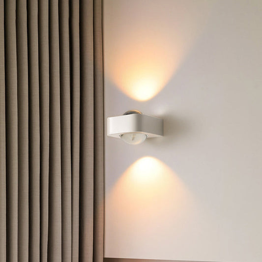 Rounded Iron LED Up And Down Illuminated Wall Sconce Lamp