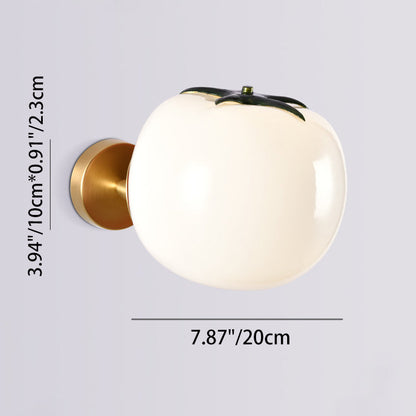 Simulation Pumpkin Glass Iron 1-Light Wall Sconce Lamp