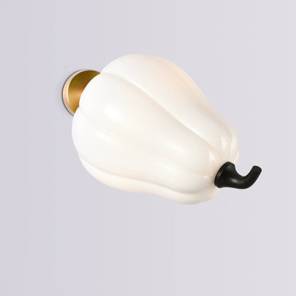 Simulation Pumpkin Glass Iron 1-Light Wall Sconce Lamp