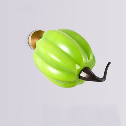 Simulation Pumpkin Glass Iron 1-Light Wall Sconce Lamp