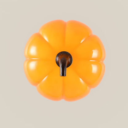 Simulation Pumpkin Glass Iron 1-Light Wall Sconce Lamp
