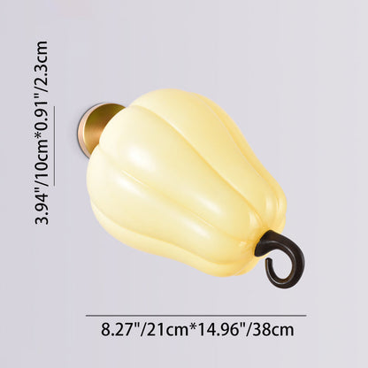 Simulation Pumpkin Glass Iron 1-Light Wall Sconce Lamp