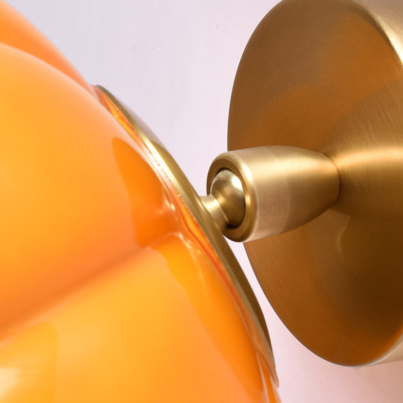 Simulation Pumpkin Glass Iron 1-Light Wall Sconce Lamp
