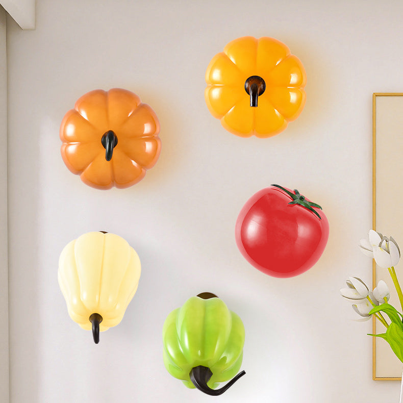 Simulation Pumpkin Glass Iron 1-Light Wall Sconce Lamp