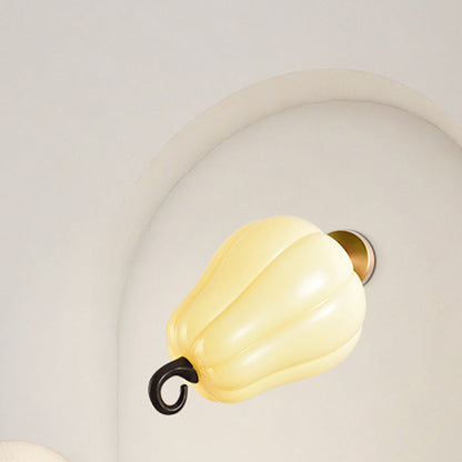 Simulation Pumpkin Glass Iron 1-Light Wall Sconce Lamp