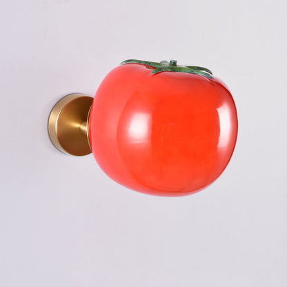 Simulation Pumpkin Glass Iron 1-Light Wall Sconce Lamp