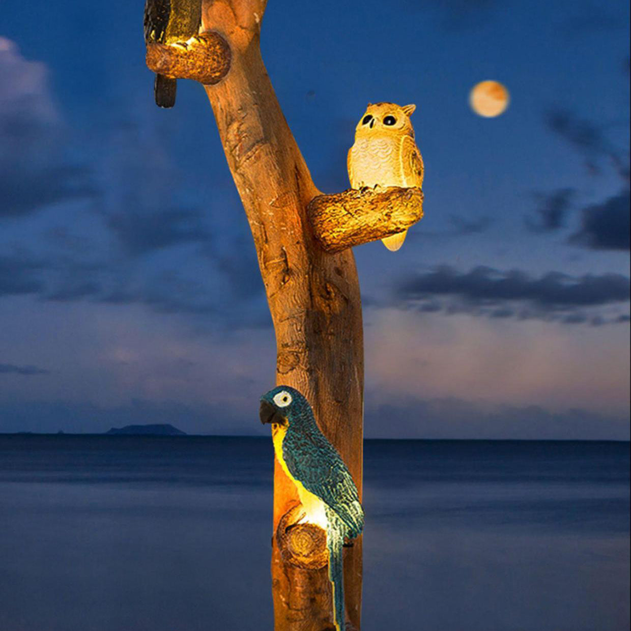 Resin Animal Toucan Owl Waterproof LED Wall Sconce Lamp