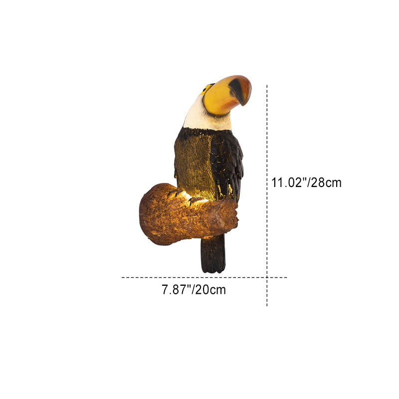 Resin Animal Toucan Owl Waterproof LED Wall Sconce Lamp