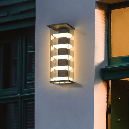 Stainless Rectangular Waterproof LED Wall Sconce Lamp