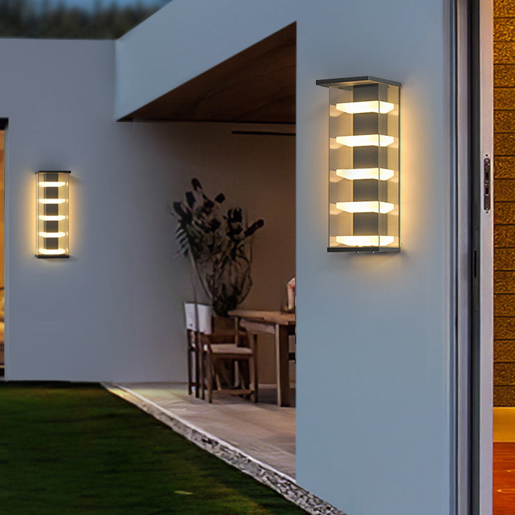 Stainless Rectangular Waterproof LED Wall Sconce Lamp