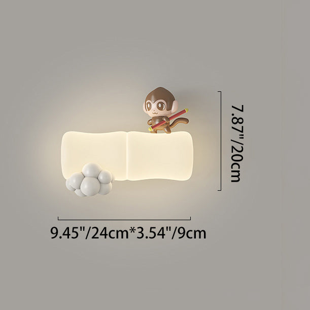 Creative Animal Koala Bamboo PE Shade LED Wall Sconce Lamp