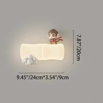 Creative Animal Koala Bamboo PE Shade LED Wall Sconce Lamp