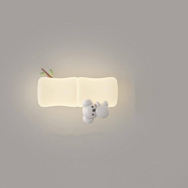 Creative Animal Koala Bamboo PE Shade LED Wall Sconce Lamp