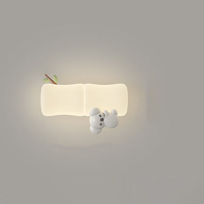 Creative Animal Koala Bamboo PE Shade LED Wall Sconce Lamp