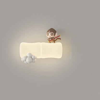 Creative Animal Koala Bamboo PE Shade LED Wall Sconce Lamp