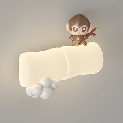 Creative Animal Koala Bamboo PE Shade LED Wall Sconce Lamp