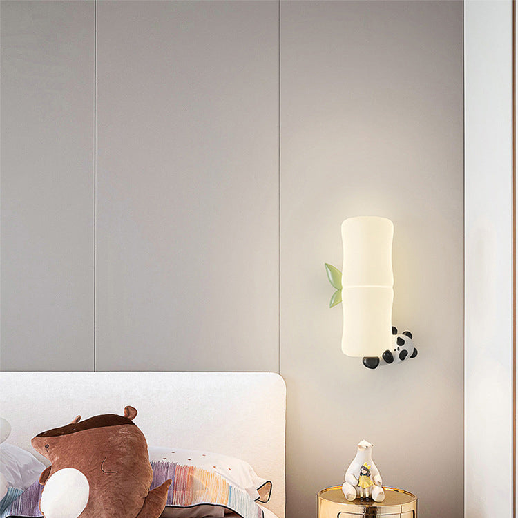 Creative Animal Koala Bamboo PE Shade LED Wall Sconce Lamp