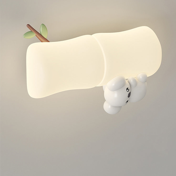 Creative Animal Koala Bamboo PE Shade LED Wall Sconce Lamp