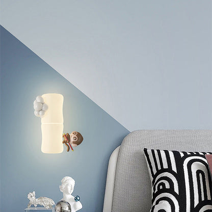 Creative Animal Koala Bamboo PE Shade LED Wall Sconce Lamp