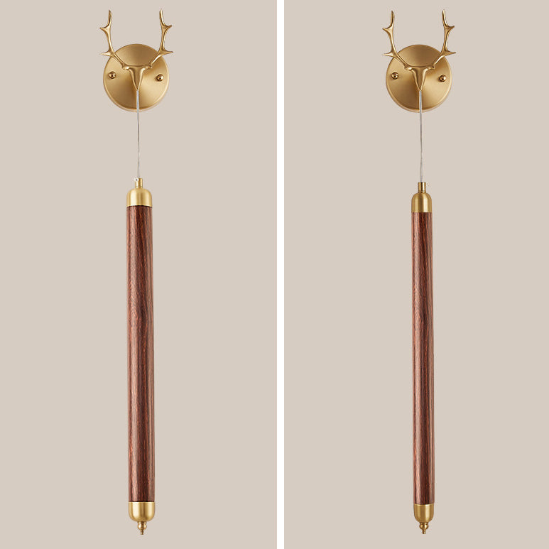 Simplicity Solid Wood Long Strip LED Wall Sconce Lamp
