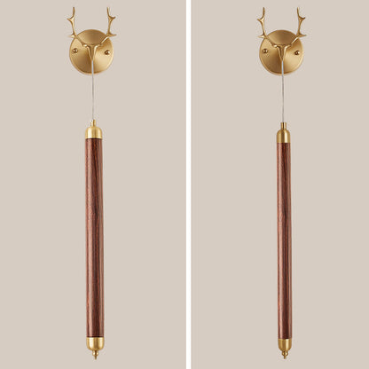 Simplicity Solid Wood Long Strip LED Wall Sconce Lamp