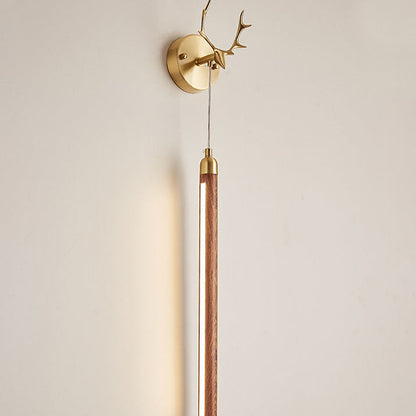 Simplicity Solid Wood Long Strip LED Wall Sconce Lamp