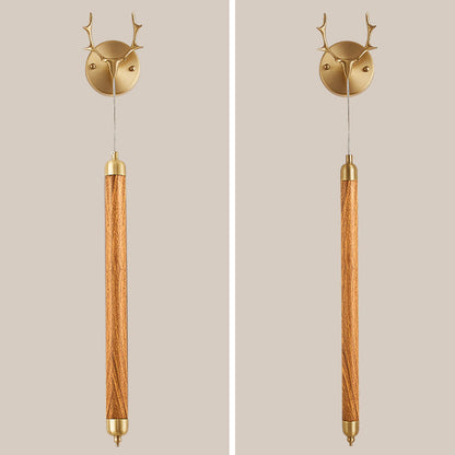 Simplicity Solid Wood Long Strip LED Wall Sconce Lamp
