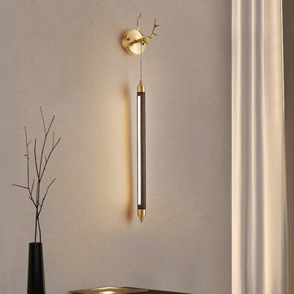 Simplicity Solid Wood Long Strip LED Wall Sconce Lamp