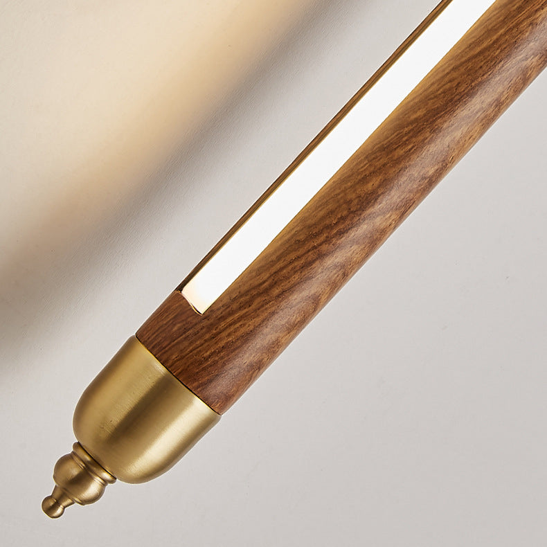 Simplicity Solid Wood Long Strip LED Wall Sconce Lamp