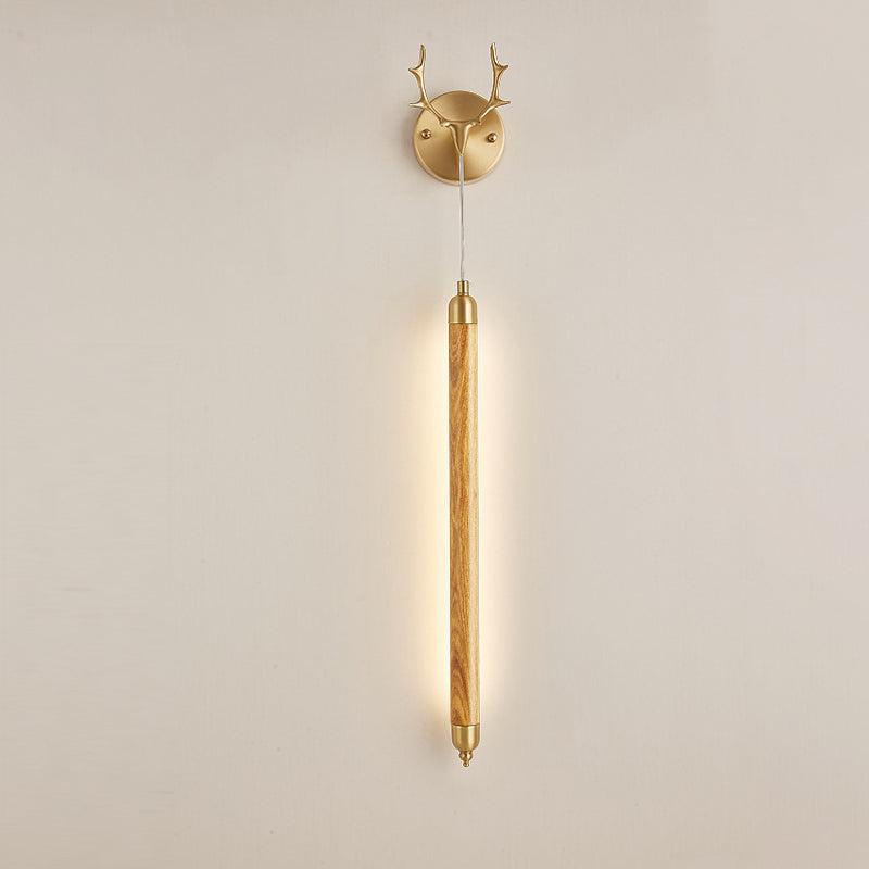 Simplicity Solid Wood Long Strip LED Wall Sconce Lamp