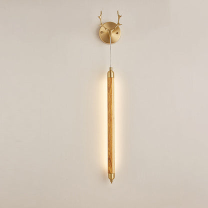 Simplicity Solid Wood Long Strip LED Wall Sconce Lamp