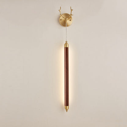 Simplicity Solid Wood Long Strip LED Wall Sconce Lamp
