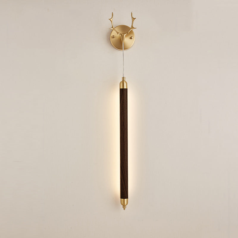 Simplicity Solid Wood Long Strip LED Wall Sconce Lamp