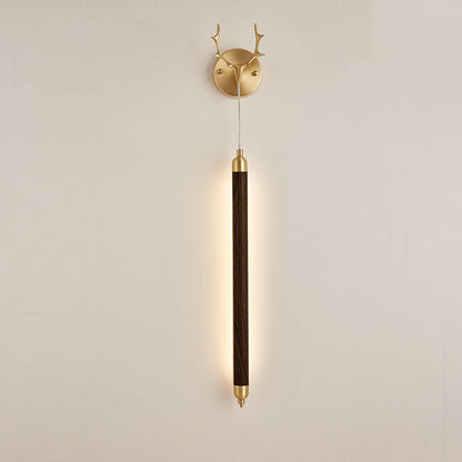 Simplicity Solid Wood Long Strip LED Wall Sconce Lamp