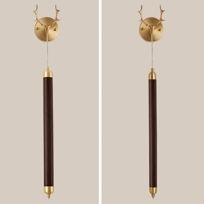 Simplicity Solid Wood Long Strip LED Wall Sconce Lamp