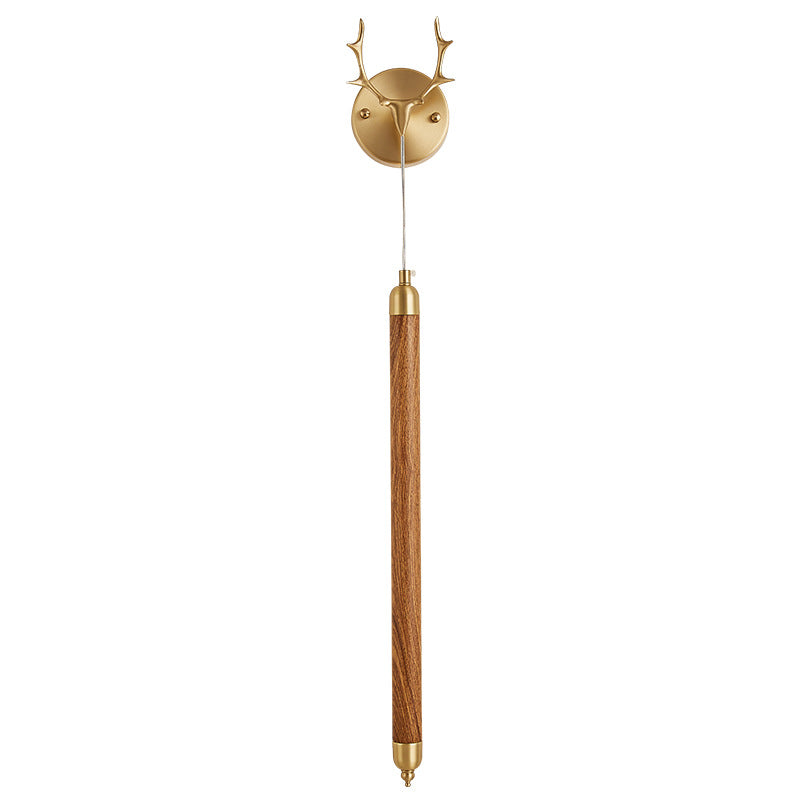 Simplicity Solid Wood Long Strip LED Wall Sconce Lamp