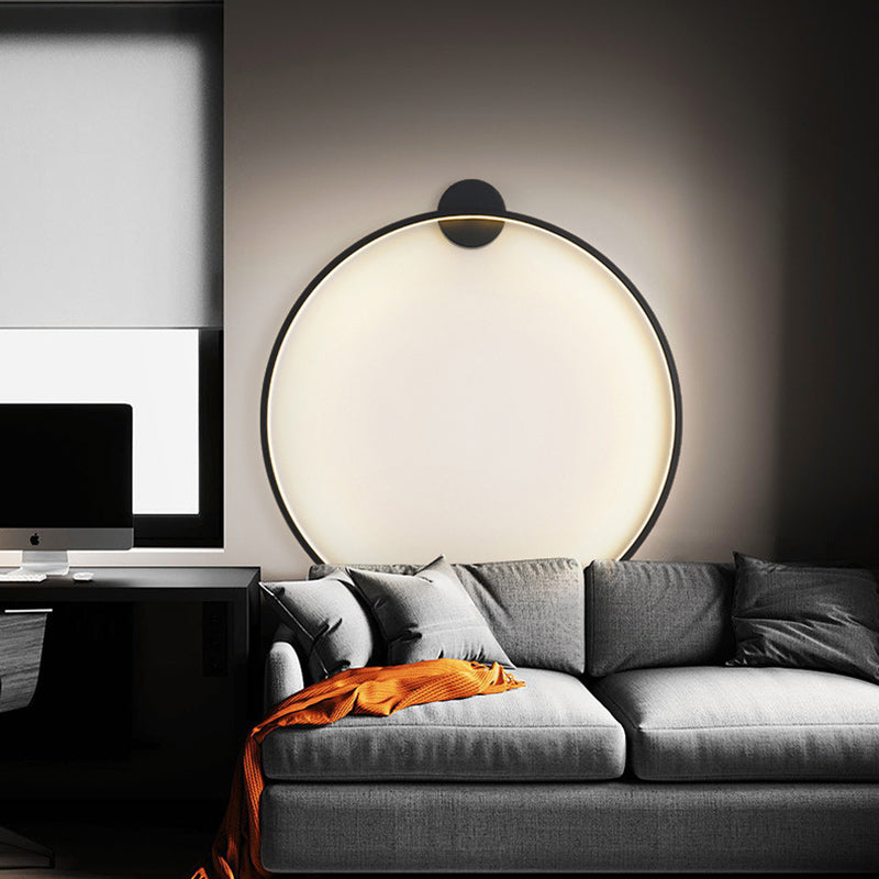 Aluminum Acrylic Circle Ring LED Wall Sconce Lamp