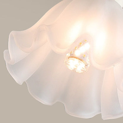 French Iron Flower Glass 1-Light Wall Sconce Lamp